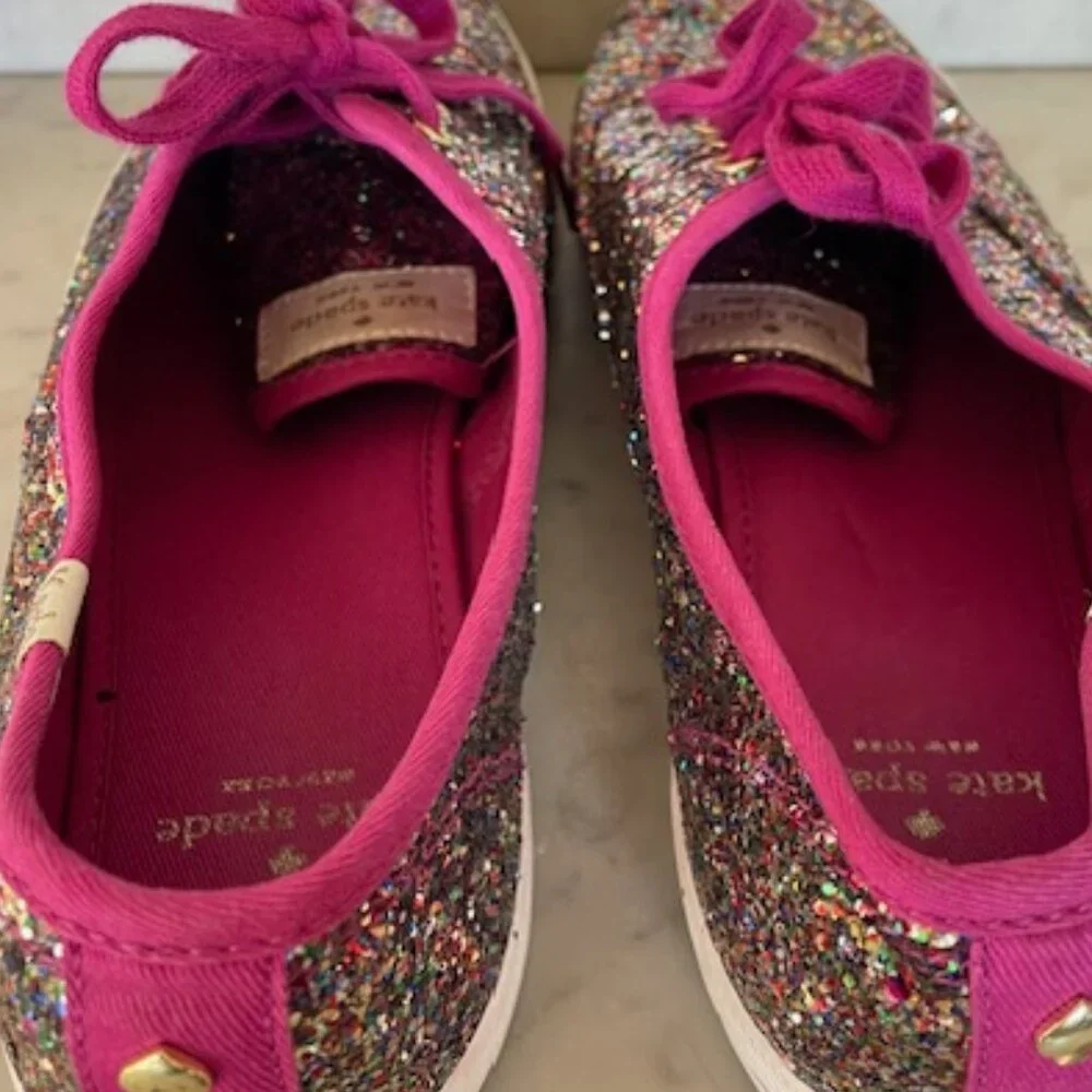 KEDS X KATE SPADE Champion Grape Glitter Women Lace Up Sneakers Size US 10